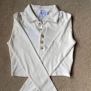 white long sleeve top